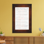 Rambams 13 Prinzipien des jüdischen Glaubens Rot-O Leinwanddruck (Insitu (Wohnzimmer))