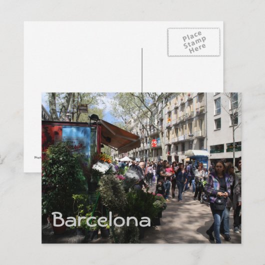Rambla, Barcelona Postkarte (Vorne/Hinten)