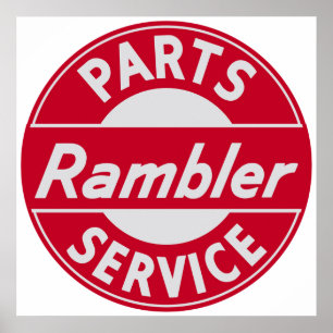 Rambler-Ersatzteile und -Service-Schild Poster