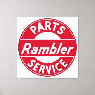 Rambler-Teil- und Service-Zeichen Leinwanddruck