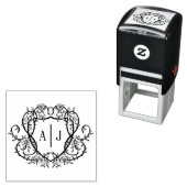 Rambling Rose Monogramm-Wappen Englischer Garten Permastempel (Beispiel)