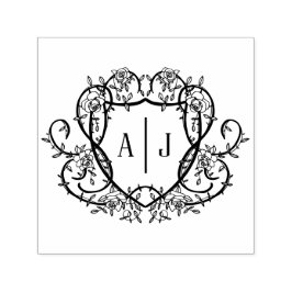 Rambling Rose Monogramm-Wappen Englischer Garten Permastempel