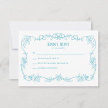 Rambling Rose Robin's Egg Blau Hochzeitseinladung,
