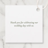 Rambling Rose Sage Monogram Crest Wedding Geschenkanhänger (Rückseite)