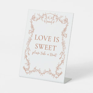Rambling Rose Terrakotta Hochzeit Liebe ist süß Sockelschild