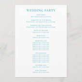 Rambling Rose Türkiswappen-Monogramm-Hochzeit Programm (Rückseite)