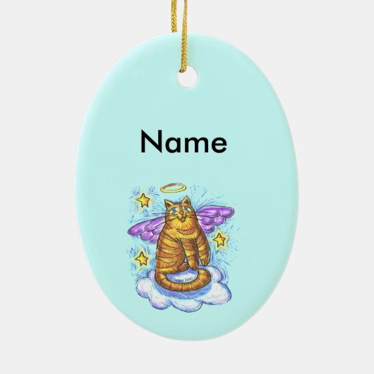 Rambo Kitty Cat Angel individuelle Name Ornament (Hinten)
