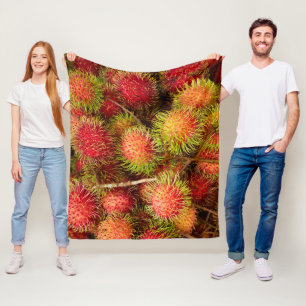 Rambutan-Frucht auf dem Can Duoc-Markt Fleecedecke