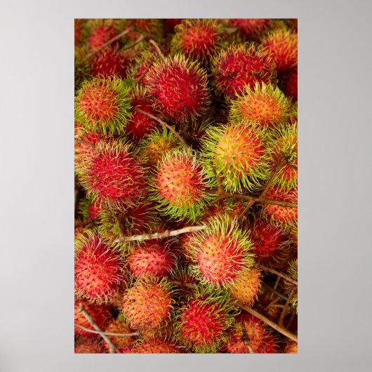 Rambutan Fruit auf dem Can Duoc Market Poster (Vorne)