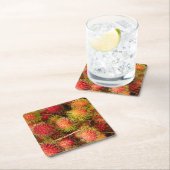 Rambutan Fruit auf dem Markt von Can Duoc Rechteckiger Pappuntersetzer (Vor Ort)