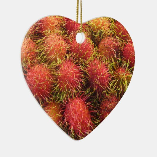 Rambutan Tropical Fruit Keramikornament (Rechts)