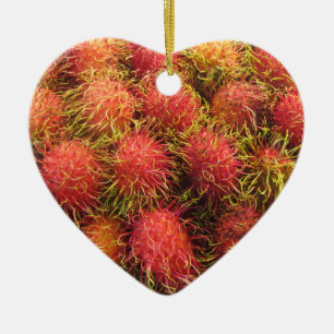 Rambutan Tropical Fruit Keramikornament