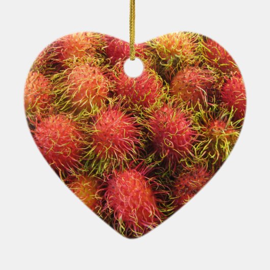 Rambutan Tropical Fruit Keramikornament (Hinten)