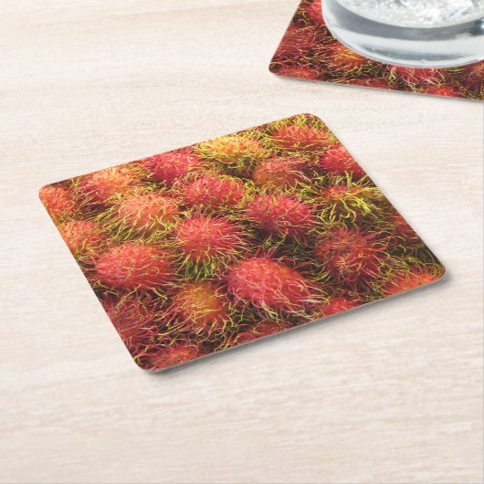 Rambutan Tropical Fruit Rechteckiger Pappuntersetzer (angewinkelt)