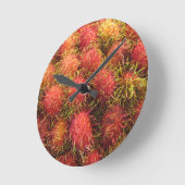 Rambutan Tropical Fruit Runde Wanduhr (Winkel)