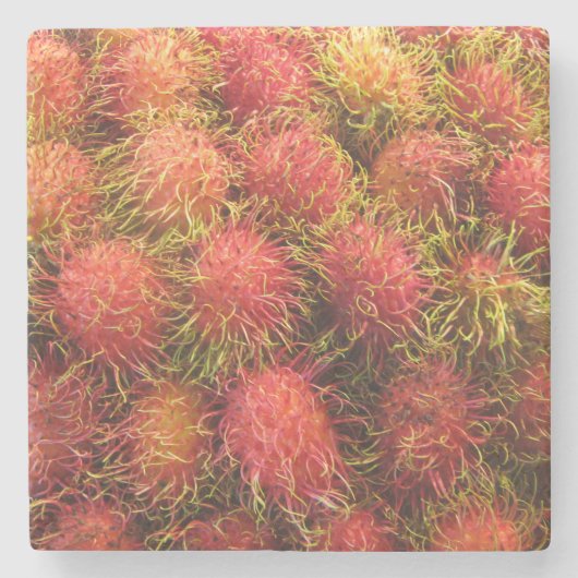Rambutan Tropical Fruit Steinuntersetzer (Vorderseite)