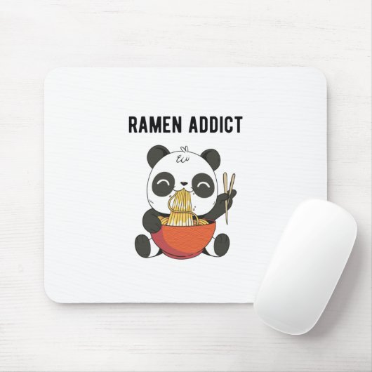 Ramen Addict Panda Bear | japanische Küche Geschen Mousepad (Mit Mouse)