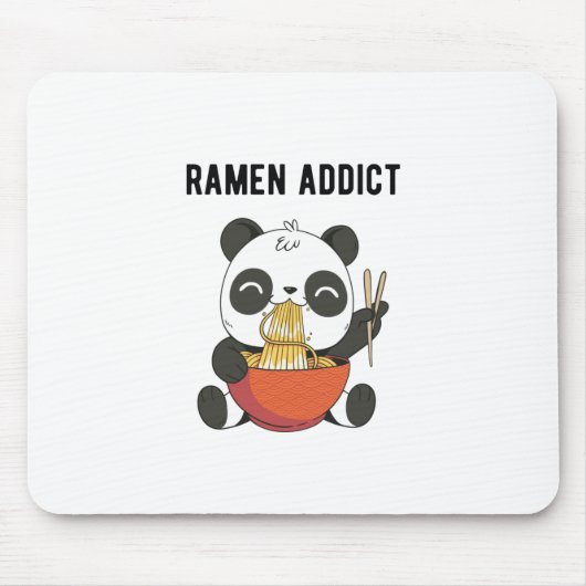 Ramen Addict Panda Bear | japanische Küche Geschen Mousepad (Vorne)
