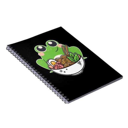 Ramen and cute Frog Japanese Noodles addicted Notizblock (Rechte Seite)