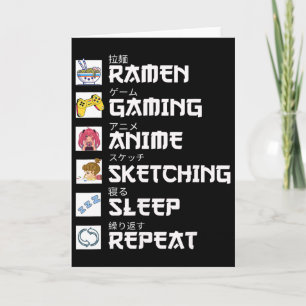 Ramen Anime Gaming Wiederholung Otaku Anime Manga Karte