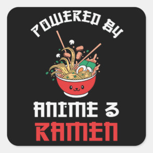 Ramen & Anime Lovers Perfektes Geschenk Quadratischer Aufkleber