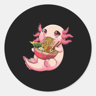 Ramen Axolotl Kawaii Anime Japanisches Food Girls  Runder Aufkleber