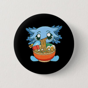 Ramen Axolotl Kawaii Anime Japanisches Lebensmitte Button