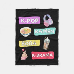 Ramen Boba K-drama Niedlich Kawaii T - Shirt.png Fleecedecke