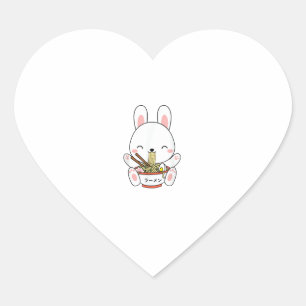 Ramen Bunny Bowl für Kawaii Ramen Noodle Soup Lieb Herz-Aufkleber