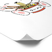 Ramen Bunny Bowl für Kawaii Ramen Noodle Soup Lieb Poster (Ecke)