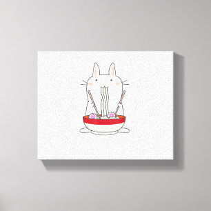 Ramen Bunny Japanese Noodles Kawaii Rabbit T-Shirt Leinwanddruck