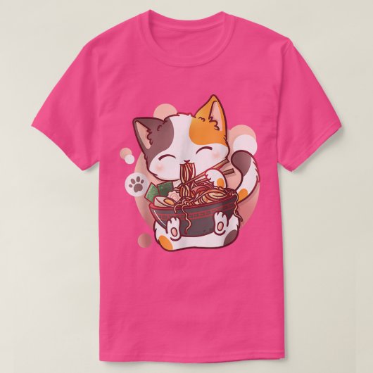 Ramen Cat Anime Bowl Kawaii Neko Japanisch T-Shirt (Design vorne)