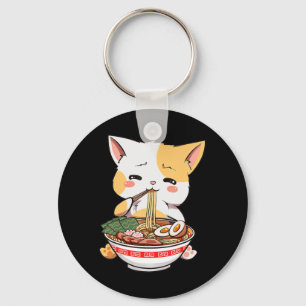 Ramen Cat Anime Bowl Kawaii Neko Japanischer Kinde Schlüsselanhänger