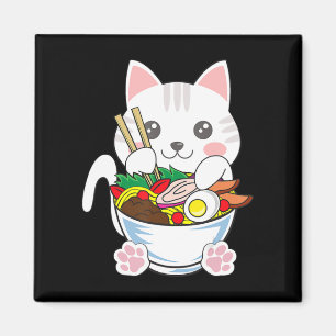 Ramen Cat Anime Bowl Kawaii Neko japanischer Leben Magnet