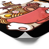 Ramen Cat Anime Kawaii Cat Eating Ramen Poster (Ecke)