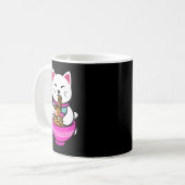 Ramen Cat Anime Neko Gift Kawaii Kaffeetasse (Vorderseite Links)