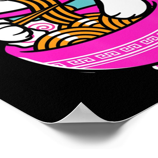 Ramen Cat Anime Neko Gift Kawaii Poster (Ecke)