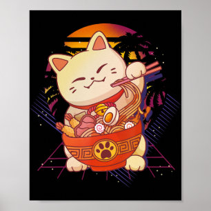 Ramen Cat Anime Poster