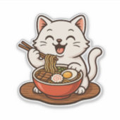 Ramen Cat Aufkleber (Vorderseite)