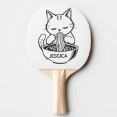Ramen Cat – Awesome Kawaii Anime Personalized Tischtennis Schläger (Rückseite)