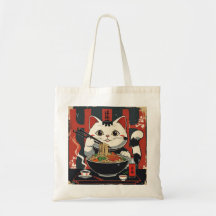 Ramen Cat Delight Tote Bag - Purtly Noodle