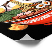 Ramen Cat Eating Noodles Kawaii Anime Merch Gift G Poster (Ecke)