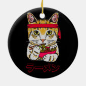 Ramen Cat Japanese Food Anime Kawaii Graphic Art J Keramik Ornament (Hinten)