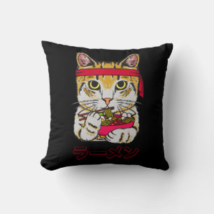 Ramen Cat Japanese Food Anime Kawaii Graphic Art J Kissen