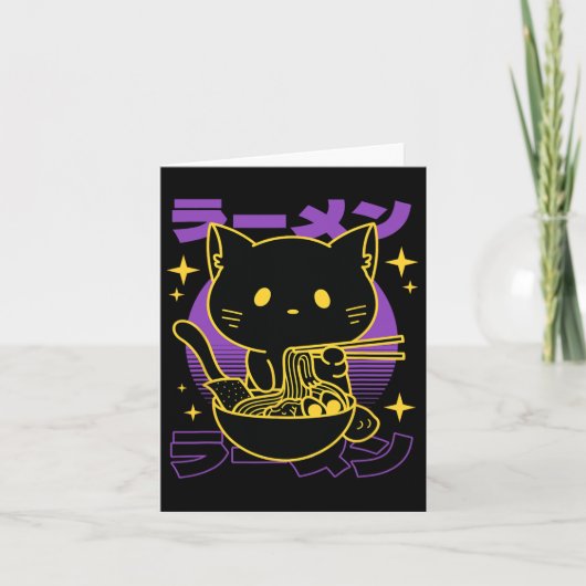 Ramen Cat Japanisch Karte (Vorderseite)