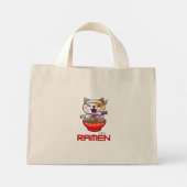 Ramen Cat Kawaii Anime Cat Ramen Lover Kawaii Mini Stoffbeutel (Rückseite)