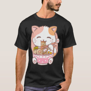 Ramen Cat Kawaii Anime Cat Ramen Lover Kawaii Neko T-Shirt