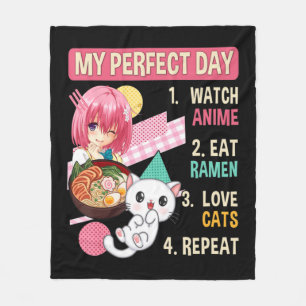 Ramen Cat Kawaii Anime Japanese Food Girls Officia Fleecedecke