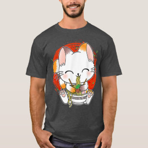 Ramen Cat Kawaii Anime Japanese Food Girls Women T T-Shirt