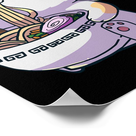 Ramen Cat Kawaii Anime Japanisch Kawaii Neko Poster (Ecke)